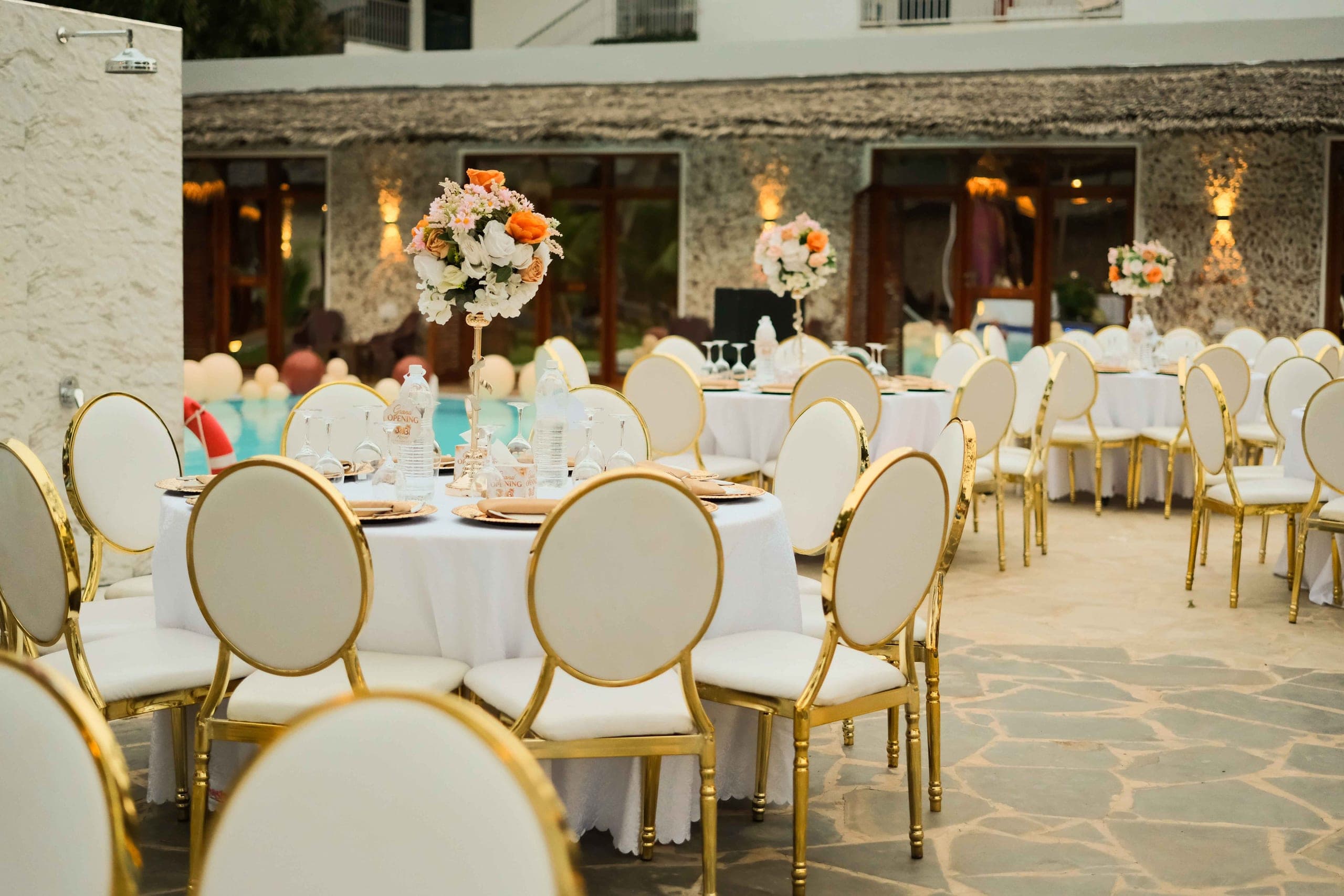 Rows of chairs arranged for a gathering at JoyB